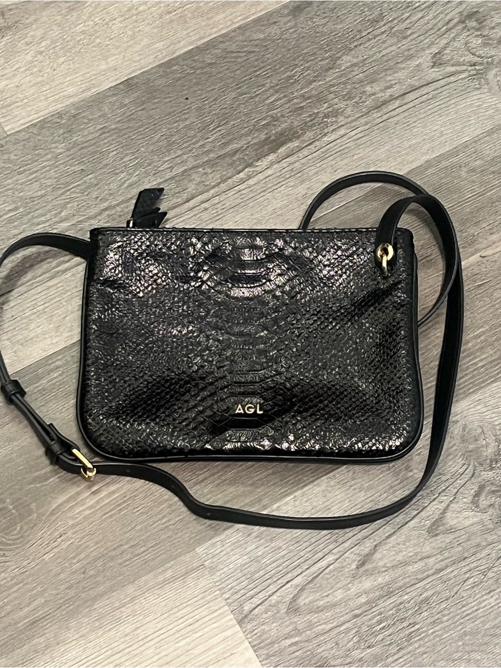 AGL Attilio Giusti Leombruni Snake Bag Black